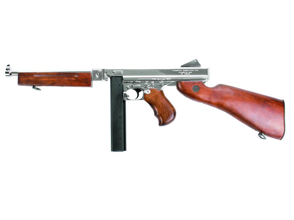 King Arms M1A1 Silver Thompson HI Grade Airsoft Rifle