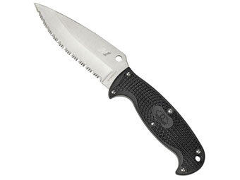 Jumpmaster 2 Lightweight Black Handle Serrated Fixed Blade Knife